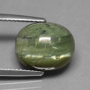 Serpentina verde natural de 4,84 ct, corte óvalo, opaco