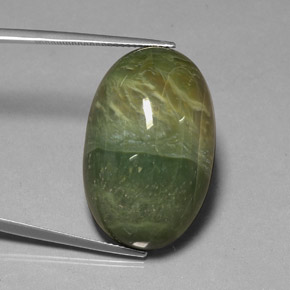 Serpentina verde natural de 38,22 ct, corte óvalo, opaco