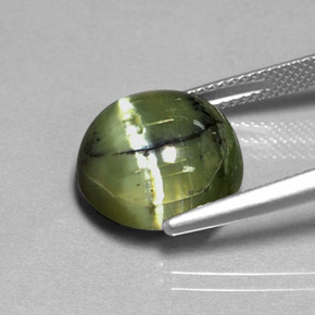 Serpentina verde natural de 7,53 ct, corte redondo, opaco