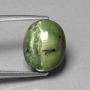 Serpentina verde natural de 7,13 ct, corte óvalo, opaco