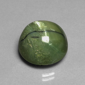 Serpentina verde natural de 11,31 ct, corte redondo, opaco