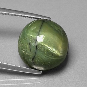 Serpentina verde natural de 11,31 ct, corte redondo, opaco