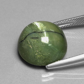 Serpentina verde natural de 11,31 ct, corte redondo, opaco