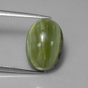 Serpentina verde natural de 5,37 ct, corte óvalo, opaco