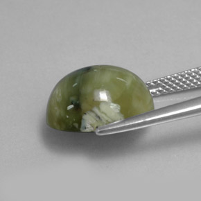 Serpentina verde natural de 5,26 ct, corte óvalo, opaco