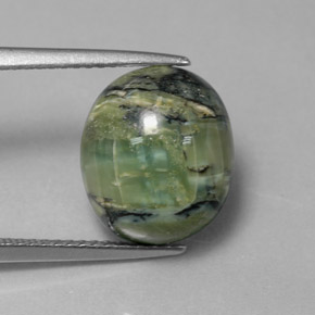 Serpentina verde natural de 4,29 ct, corte óvalo, opaco