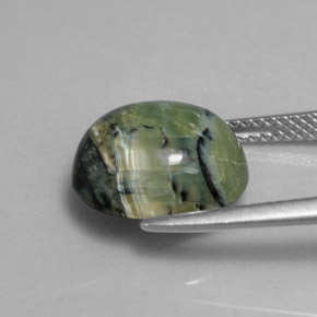 Serpentina verde natural de 4,29 ct, corte óvalo, opaco
