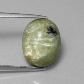 Serpentina verde natural de 3,97 ct, corte óvalo, opaco