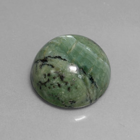 Serpentina verde natural de 5,84 ct, corte redondo, opaco
