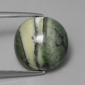 Serpentina verde natural de 7,52 ct, corte redondo, opaco
