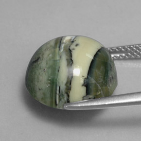 Serpentina verde natural de 7,52 ct, corte redondo, opaco