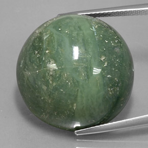 Serpentina verde natural de 41,28 ct, corte redondo, opaco