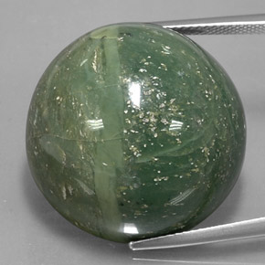 Serpentina verde natural de 48,32 ct, corte redondo, opaco