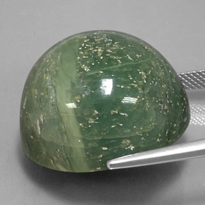 Serpentina verde natural de 48,32 ct, corte redondo, opaco
