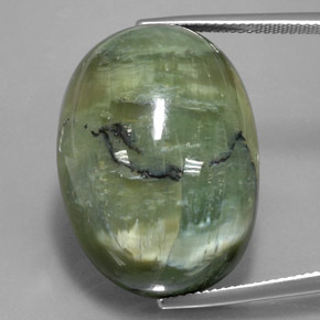 Serpentina verde natural de 42,76 ct, corte óvalo, opaco