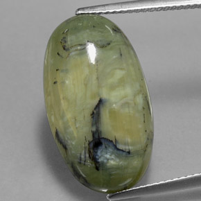 Serpentina verde natural de 9,95 ct, corte óvalo, opaco