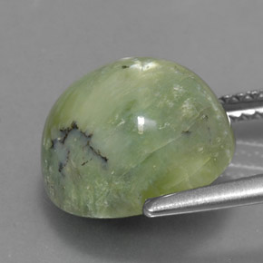 Serpentina verde natural de 5,17 ct, corte redondo, opaco