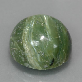 Serpentina verde natural de 5,71 ct, corte redondo, opaco