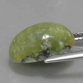 Serpentina verde natural de 5,32 ct, corte óvalo, opaco