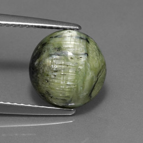 Serpentina verde natural de 2,76 ct, corte redondo, opaco