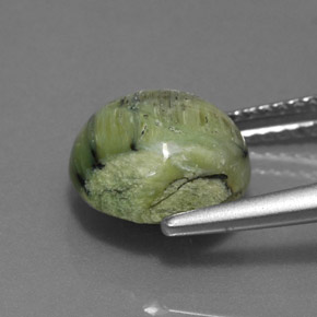 Serpentina verde natural de 2,76 ct, corte redondo, opaco