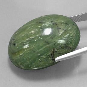 Serpentina Verde terroso natural de 79.50 ct, Ovalada, Opaco