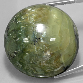Serpentina verde natural de 122,80 ct, corte redondo, opaco