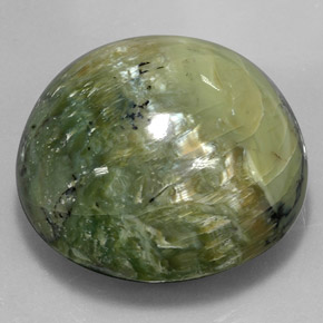 Serpentina verde natural de 122,80 ct, corte redondo, opaco