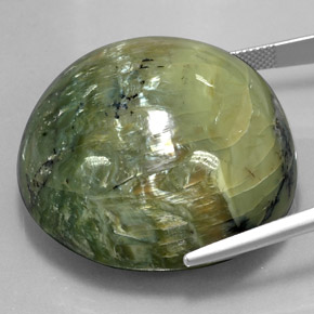Serpentina verde natural de 122,80 ct, corte redondo, opaco
