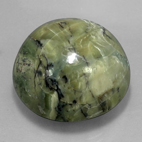 Serpentina verde natural de 58,61 ct, corte redondo, opaco