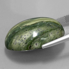 Serpentina verde natural de 47,57 ct, corte óvalo, opaco