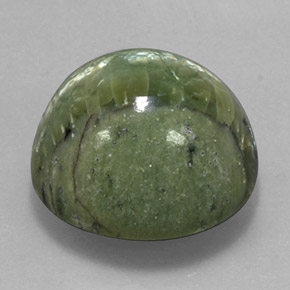 Serpentina verde natural de 20,97 ct, corte redondo, opaco