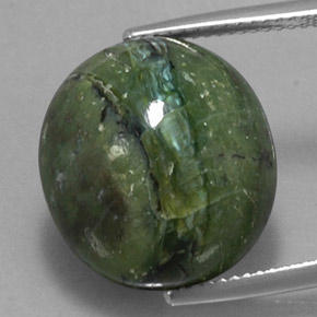Serpentina verde natural de 14,38 ct, corte óvalo, opaco