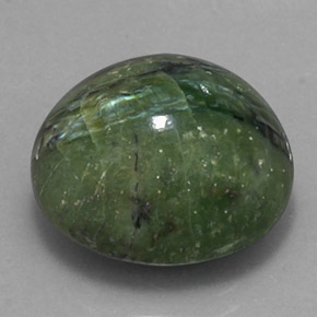 Serpentina verde natural de 14,38 ct, corte óvalo, opaco