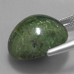 Serpentina verde natural de 14,38 ct, corte óvalo, opaco