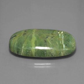 Serpentina Verde medio natural de 34.37 ct, Corte Óvalo, Opaco