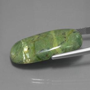 Serpentina Verde medio natural de 34.37 ct, Corte Óvalo, Opaco