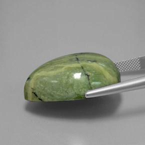 Serpentina Verde terroso natural de 37.21 ct, En forma de pera, Opaco