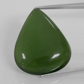 Serpentina verde natural de 29,88 ct, en forma de pera, transparente