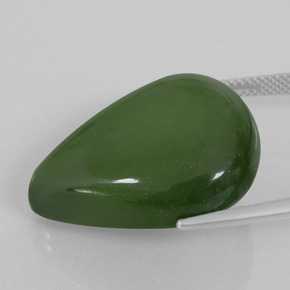 Serpentina verde natural de 29,88 ct, en forma de pera, transparente