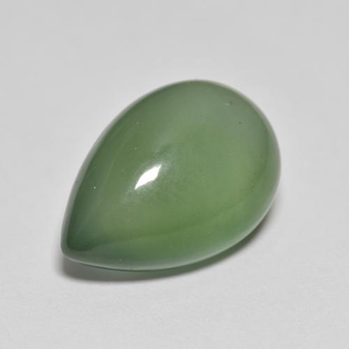 Serpentina verde natural de 8,76 ct, en forma de pera, translúcido