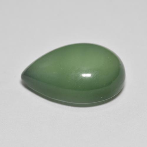 Serpentina verde natural de 8,76 ct, en forma de pera, translúcido