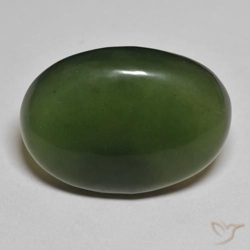 20.12ct Natural Verde oscuro Serpentina, Ovalada, Translúcido