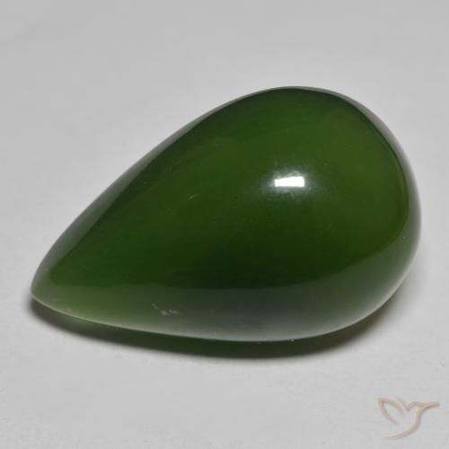 37.60ct Natural Verde oscuro Serpentina, En forma de pera, Translúcido