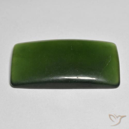 Serpentina Verde oscuro natural de 25.58 ct, Forma Cojín, Translúcido