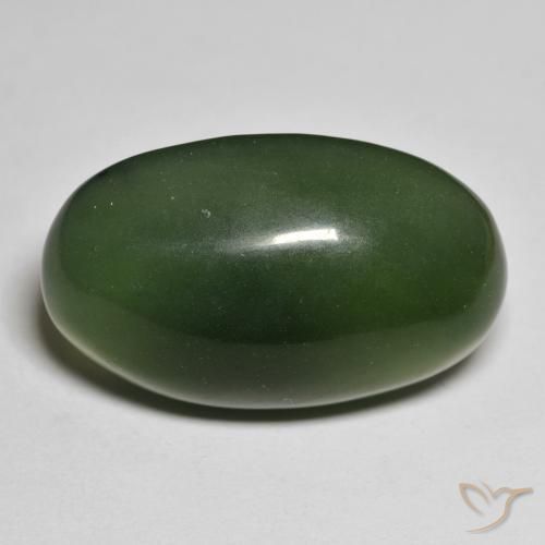 32.01ct Natural Verde oscuro Serpentina, Ovalada, Translúcido