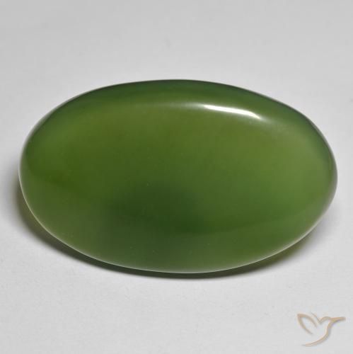 44.39ct Natural Verde oscuro Serpentina, Ovalada, Translúcido