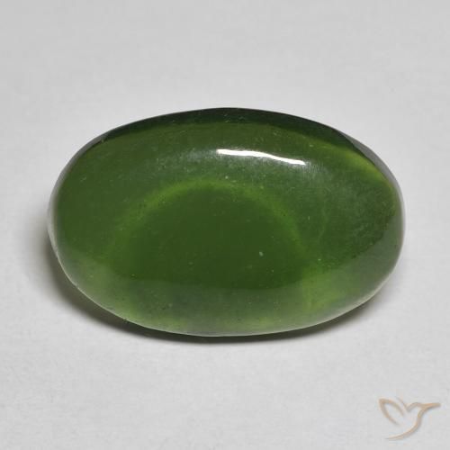 10.00ct Natural Verde alga Serpentina, Ovalada, Translúcido