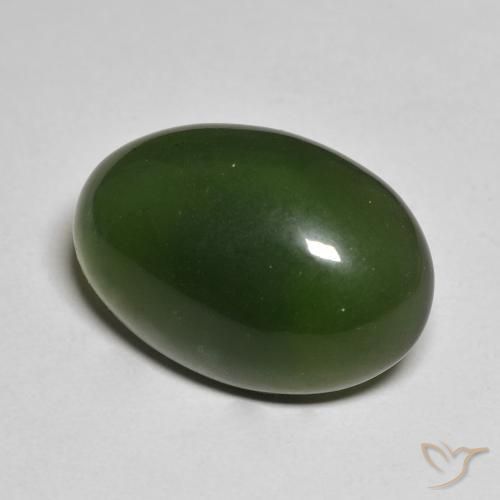 Serpentina Verde oscuro natural de 15.97 ct, Ovalada, Translúcido