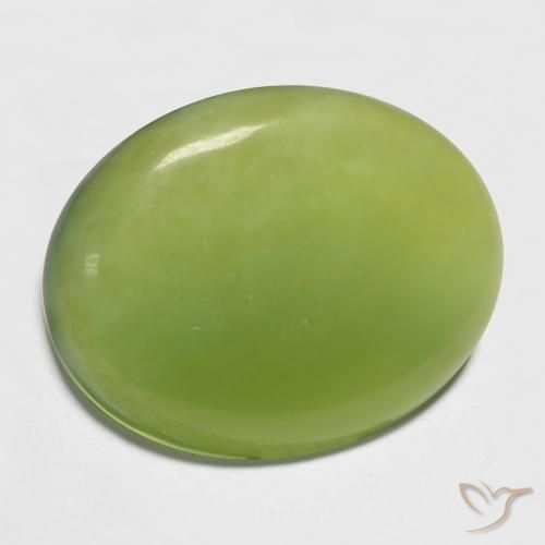 Serpentina Verde vivo claro natural de 11.78 ct, Ovalada, Translúcido